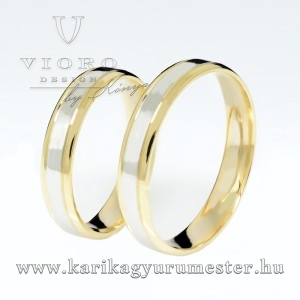 Sárga- fehéré arany karikagyűrű pár 422/SFS